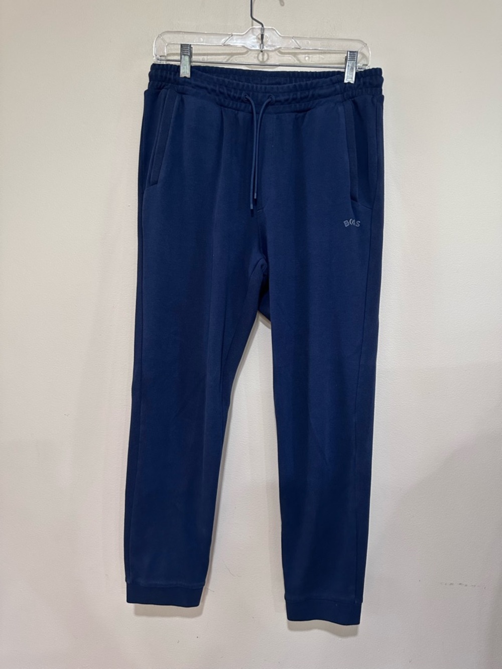 Boss Navy Men's Jogger Sweatpants - Drawstring Waist. Size M
